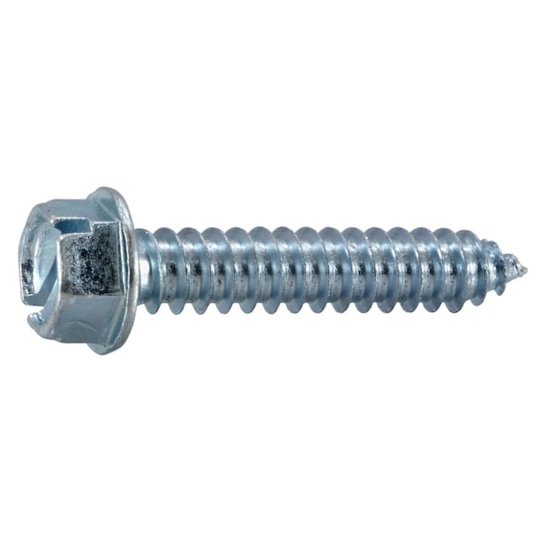 Midwest Fastener Sheet Metal Screw, 3/8" x 2 in, Zinc Plated Steel Flange Hex Head Slotted Drive, 4 PK 38246 - main